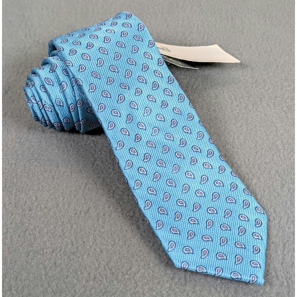 Ralph Lauren Black Label Tie Blue Silk Men's Preppy Classic Paisley NWT